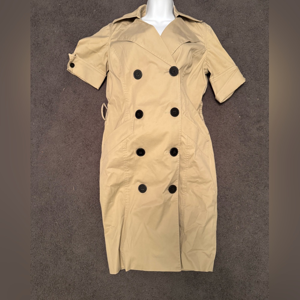 Anne Klein Women's Tan Double-Breasted Trench Coat
